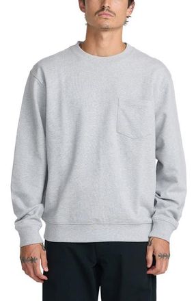 Rvca Dayshift Pocket Crewneck Sweatshirt in Heather Grey at Nordstrom, Size Xx-Large
