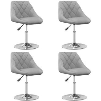 vidaXL Sillas De Comedor Giratorias 4 Unidades Terciopelo Gris Claro