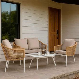 Wanderlust Deco Conjunto de mesa, sof&aacute; y 2 sillones