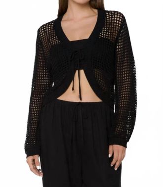 Velvet Heart Tovey Crochet Cardigan Sweater In Black