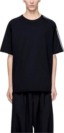 adidas Raw Edge 3-Stripes T-shirt met korte mouwen - Heren - Sportshirts - Zwart - XS - Katoen - Fitness
