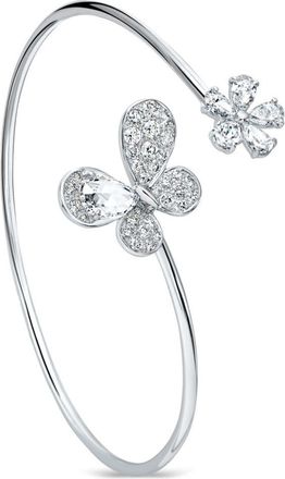 David Morris 18kt white gold Pixie diamond bangle - women - 18kt Gold/White Diamond - M - Silver