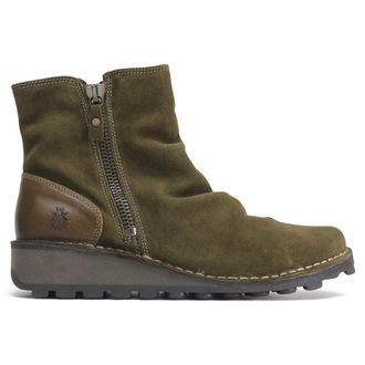 FLY London MON944FLY Rug Oiled Suede Womens Ankle Boots - Sludge Olive - Size:UK 9