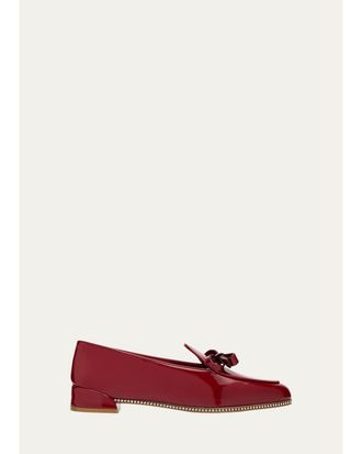 Christian Louboutin Mocastrass Embellished Patent Leather Loafers