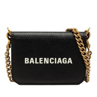 Balenciaga Black Leather Wallet (Tri-Fold) (Pre-Owned)