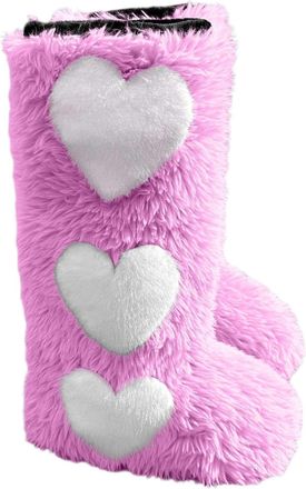 Generic Womens Winter Fashion Faux Fur Boots Mid Calf Warm Thermal Insulated Slip On Outdoor Hiking Booties Cosy Comfort(5.5) Pink