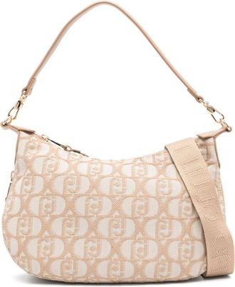Liu Jo Schoudertas met logo-jacquard - Beige