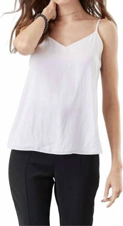 Lola & Sophie Womens Adjustable Straps Side Slit Cami In White