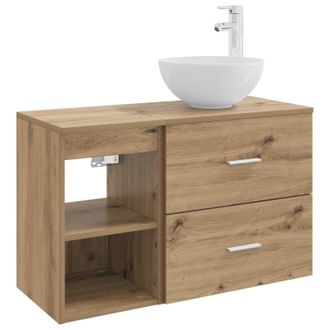 vidaXL Juego De Muebles De Ba&ntilde;o 2 Pcs Roble Artesanal Vidaxl