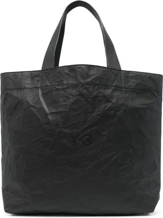 Yohji Yamamoto Tassen, Dames, Zwart, ONE Size, Leer, Leren Tote Bag