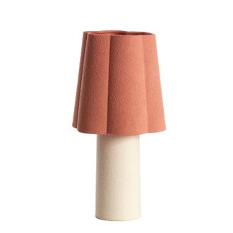 Light & Living L&aacute;mpara De Mesa - Musaby - Rosa - Textil - - Light&living