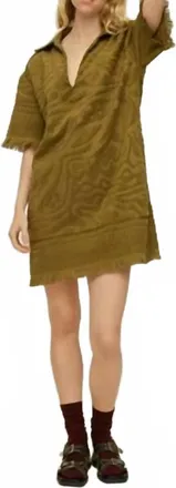 OAS Womens Aya Terry Mini Dress In Olive