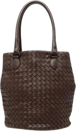 Bottega Veneta Bolso Cubo Pre-owned de Nappa Tejida - Pre-owned - Mujer - Marr&oacute;n - ONE SIZE