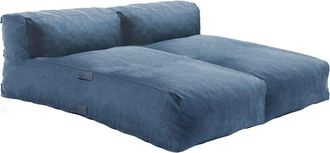 Oviala Conjunto modular de muebles de jard&iacute;n con 2 chaise azul Pac&iacute;fico