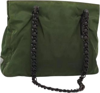 Prada Pre-owned Tote Bag - Dames - Vintage Shopper - Groen - ONE Size - Nylon - Vintage