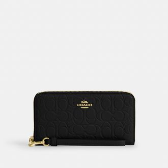 Coach Long Zip Around Wallet In Signature Leather