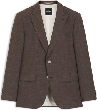 BOSS Slim-fit jacket in virgin wool, silk and linen