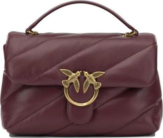 Pinko Love Puff Maxi Quilt Shoulder Bag - Dames - Handtassen - Rood - ONE Size - Katoen - Tassen