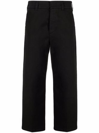 Department Five cropped straight-leg trousers - women - Cotton/Elastane - 31 - Black