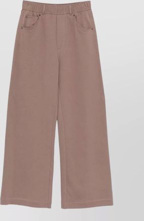 Brunello Cucinelli cotton trousers wide leg relaxed fit pockets