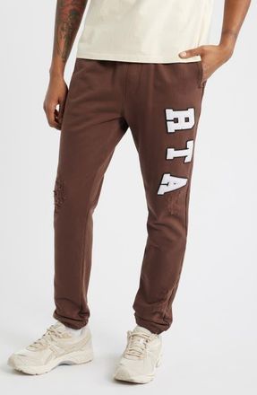 Rta Owen Collegiate Distressed Joggers in Brown Collegiate at Nordstrom, Size Xxx-Large