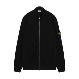 Stone Island Maglia RWS Cardigan - Heren - Vesten - Zwart - L - Wol - Truien & Vesten