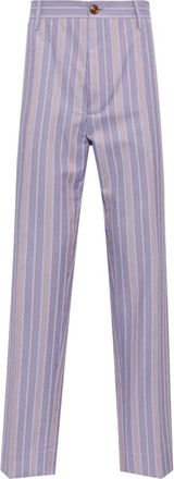 Vivienne Westwood Straight Trousers, male, Purple, M, Striped Cotton Trousers Vertical Stripe