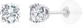 MAX + STONE 14k Yellow or White Gold 4mm Round Stud Earrings