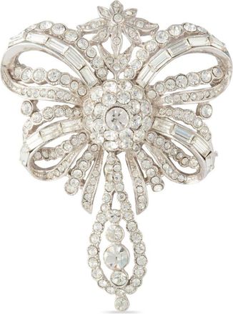 Susan Caplan Vintage 1980s Attwood & Sawyer crystal-embellished brooch - White
