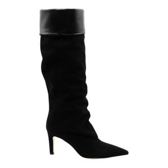 Julie Dee Kniehoge Stiletto Laars - Dames - Schoenen - Zwart - Maat: 38 EU Leer