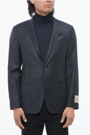 Corneliani CC COLLECTION Virgin Wool Blazer with Check Pattern size 50