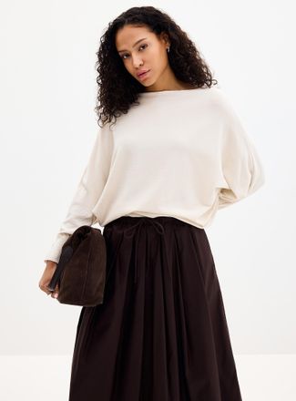 Contemporaine Womens Loose boat-neck sweater Exclusive collection from Italy