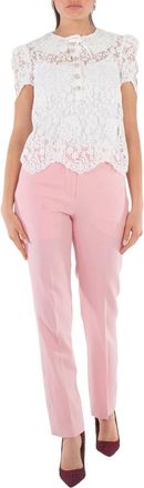 Burberry Aimie Tailored Straight Leg Wool Trousers, Brand Size 12 (US Size 10)