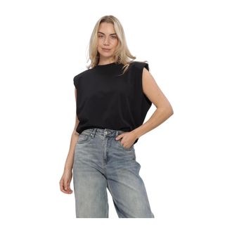 Gestuz GZkathrin Muscle Tee - Dames - Tops - Zwart - Maat: L Katoen