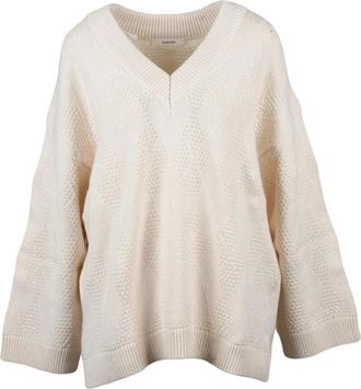 Selected Jersey de cuello en V - Knitwear - Mujer - Blanco - XS