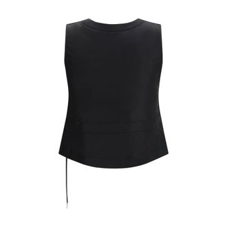 sacai Gold-Button Twill Vest - Black
