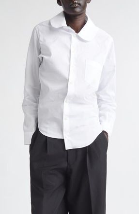 Junya Watanabe Asymmetric Cotton Broadcloth Button-Up Shirt in White at Nordstrom, Size X-Small