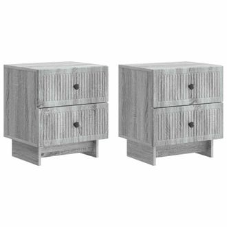vidaXL Armario De Noche 2 Pcs Gris Sonoma 43 X 34,5 X 47,5 Cm Vidaxl