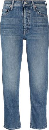 Mother The Tomcat cropped jeans - women - Cotton/Elastane - 25 - Blue