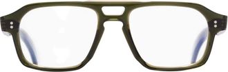 Cutler and Gross GR15 geometric-frame glasses - unisex - Acetate - 52 - Green