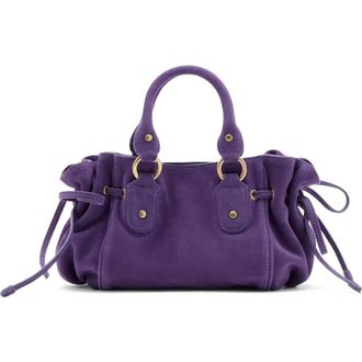 Mango Starring Hailey Bieber Suede Convertible Handbag in Purple at Nordstrom