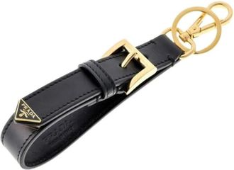 Prada Pre-owned Leather Keyring - Dames - Vintage Accessoires - Zwart - ONE Size - Leer - Vintage
