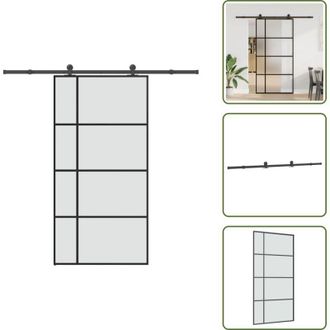 vidaXL Porta scorrevole silenziosa - vidaXL Porta Scorrevole con Ferramenta 102,5x205cm Vetro ESG Alluminio - Porta scorrevole moderna