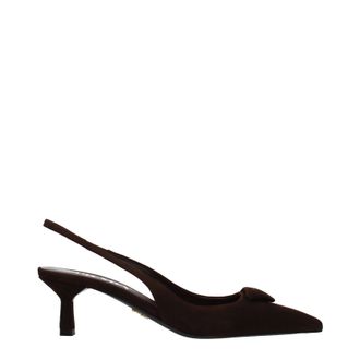 Prada Damens Sandalen Braunes Wildleder/Testa Di Moro