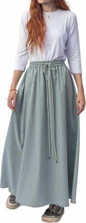 Tonet Cotton Drawstring Skirt In Mint