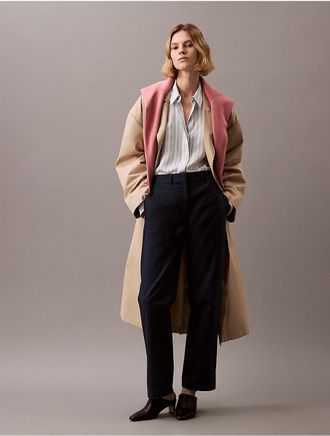 Calvin Klein Womens Cotton Stretch Straight Fit Chino Pants - Navy - 10