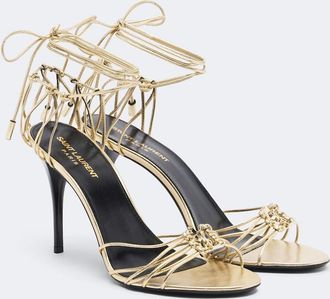 Saint Laurent Sandalias Babylone de piel metalizada