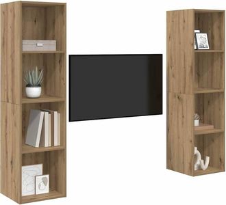 Berkfield Home TV Cabinet 2 pcs Brown 37 x 37 x 142.5 cm Engineered wood