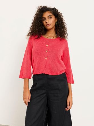 Fat Face FatFace Bree Red Knitted Cardigan
