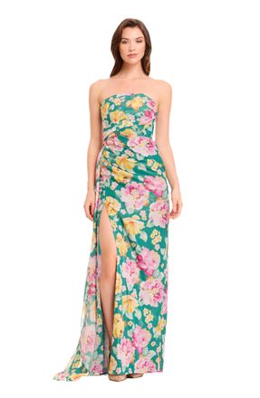 Dress The Population Dress The Population Womens Lulu A-line Maxi Dress, Pine Multi, S